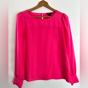 J. Crew Satin Silky Bright Pink Blouse Like New EUC Size Small